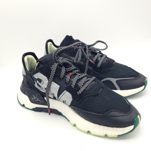 Adidas Originals Nite Jogger 3M Black Green Boost EE5914 Women’s Size 10 - Picture 3 of 9